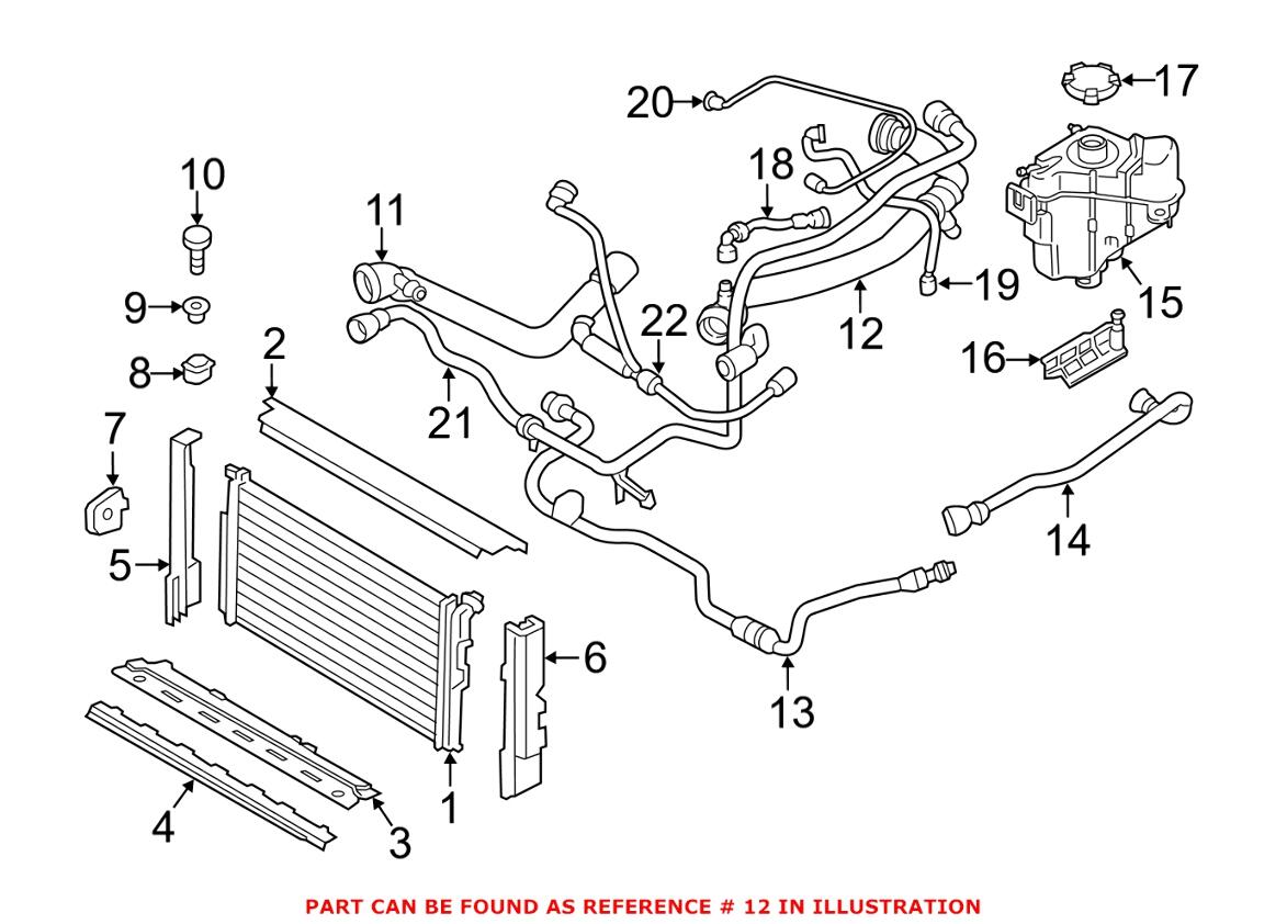 BMW Radiator Coolant Hose 17128616528